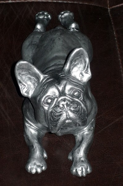 Laying Frog Pose Frenchie