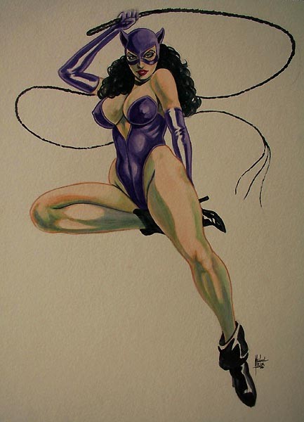 Catwoman in watercolor