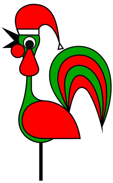 The Portoguise Rooster son of Santa Claus wishes you a Happy Chrismas