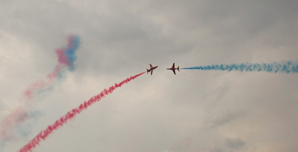 Red arrows display