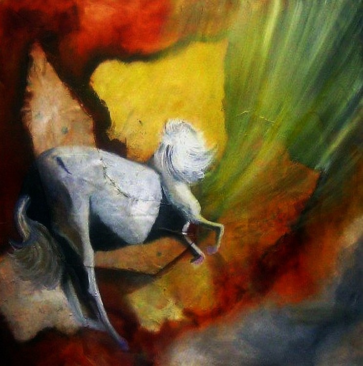 Sio homenaje a Scorza öleo sobre lienzo 100x100cm collage sobre lienzo 2007 Serie matices peruanos W