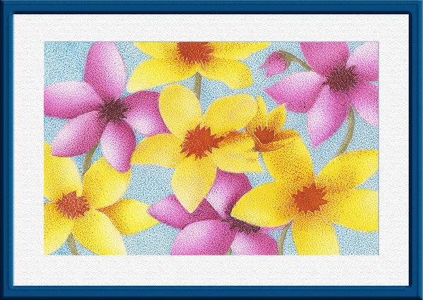 Flores amarelas e rosas