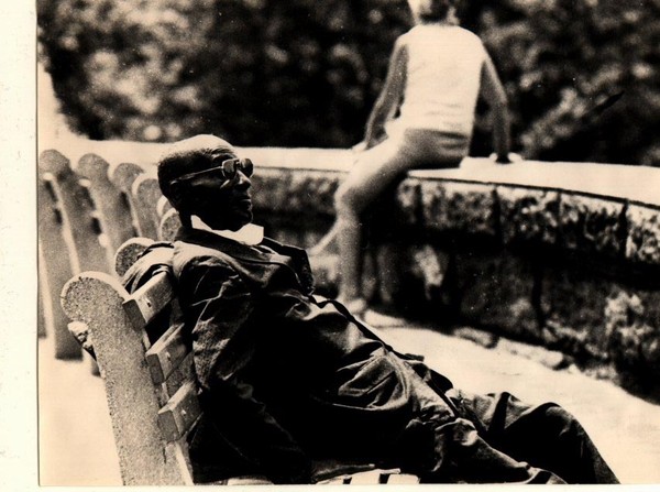 Man on Bench in Central Park
