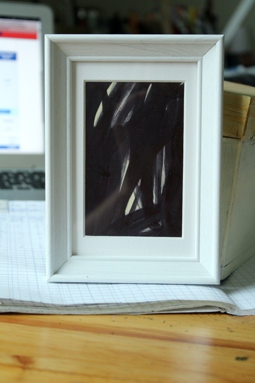 544. White door to the forest Felt on Cardboard
