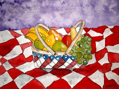 still life fruit basket painting 4