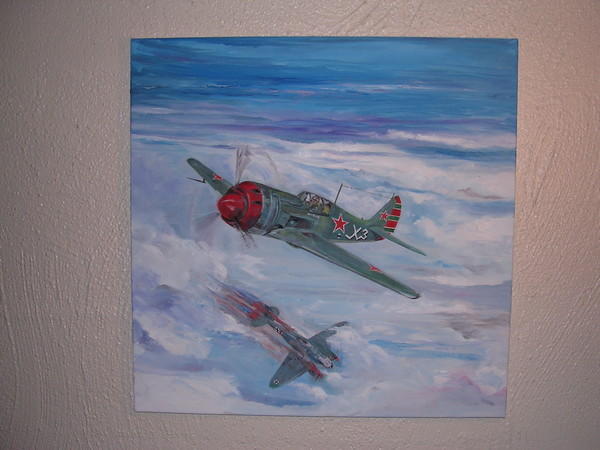 YAK-9,Russian Fighter (YAKOVLEV) downing a HENKEL