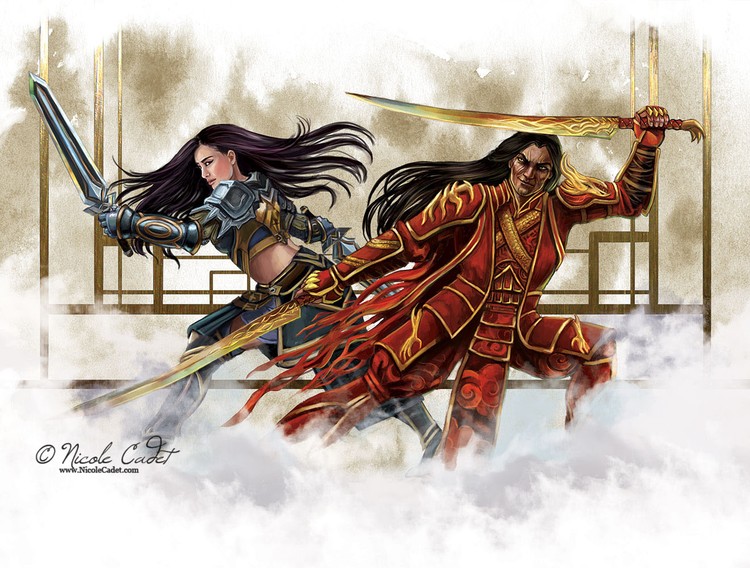 GW2 fan art - Shiro Tagachi and Lark