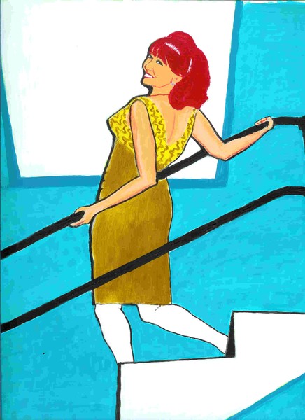 Monica on stairs