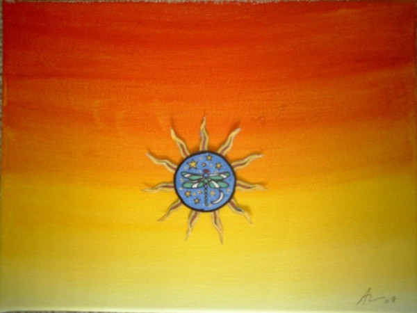 Dragonfly in the sunset