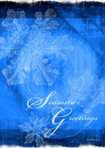 Snowflakes on Blue-Christmas card