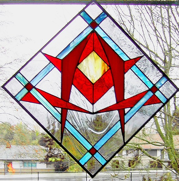 13 x 13 stained glass composition