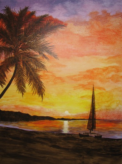 Ocean Sunset Mural