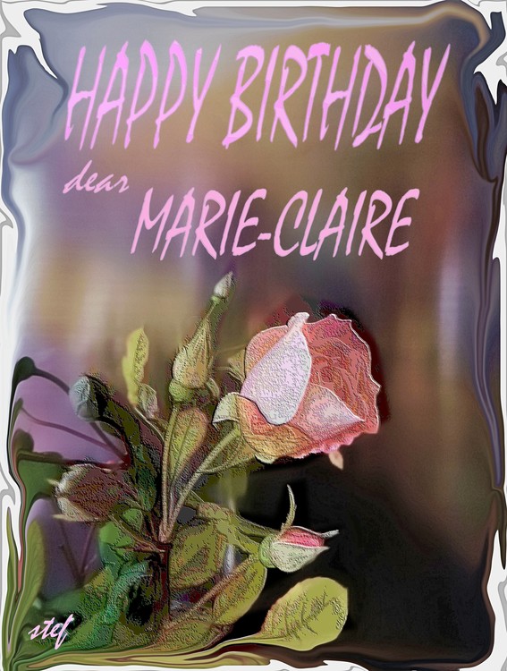 in advance... B.D.greetings for Marie-Claire