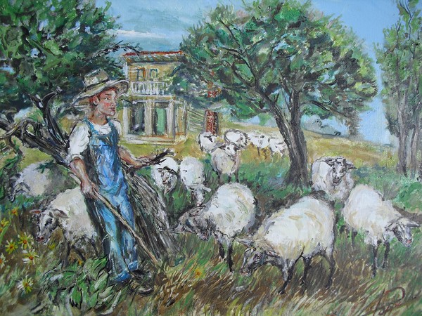 Sheep Herd  18X24 Oil on canvas