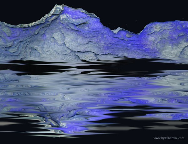 Art mountain evening