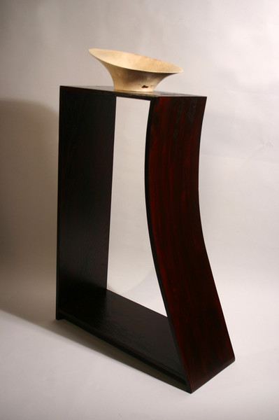 maple bowl and  pedestal