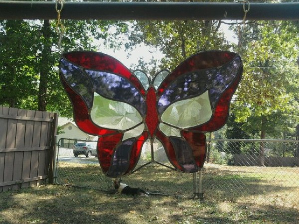 Big butterfly in red and purple
