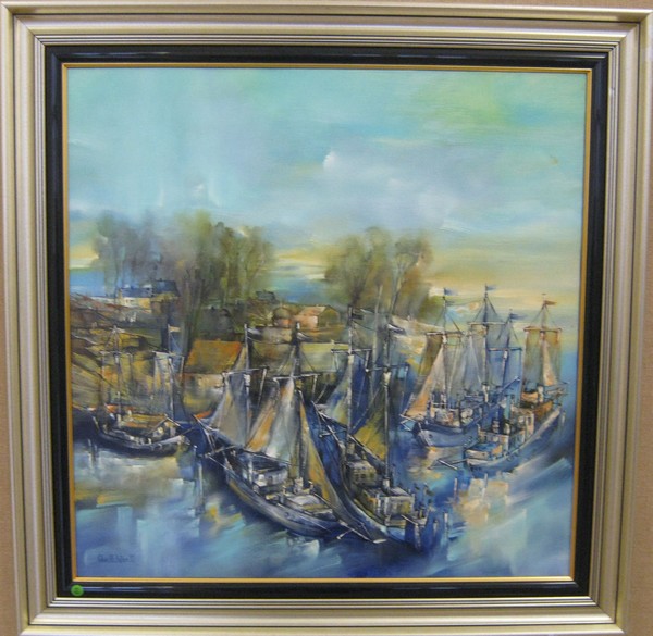 'OLD SHIPS'-OIL on CANVAS-dim;70/70cm