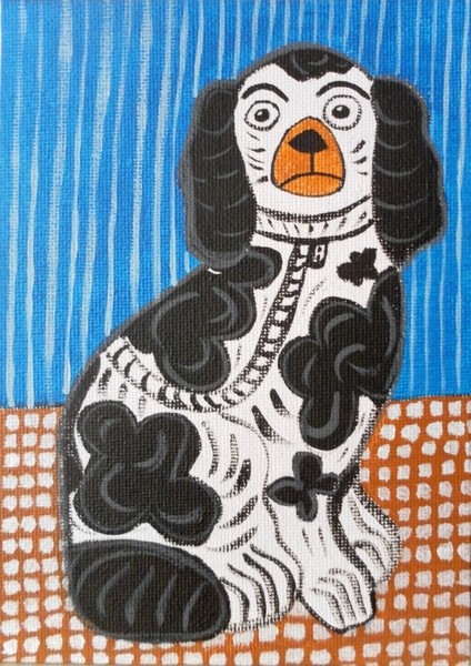 Staffordshire pottery dog