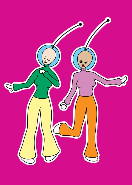 Jaynee and Calanac dancing.