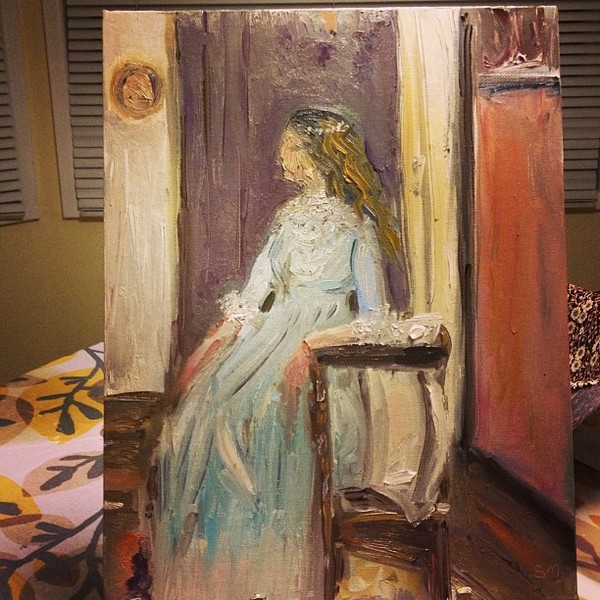 Hippie Girl Thinking 1880