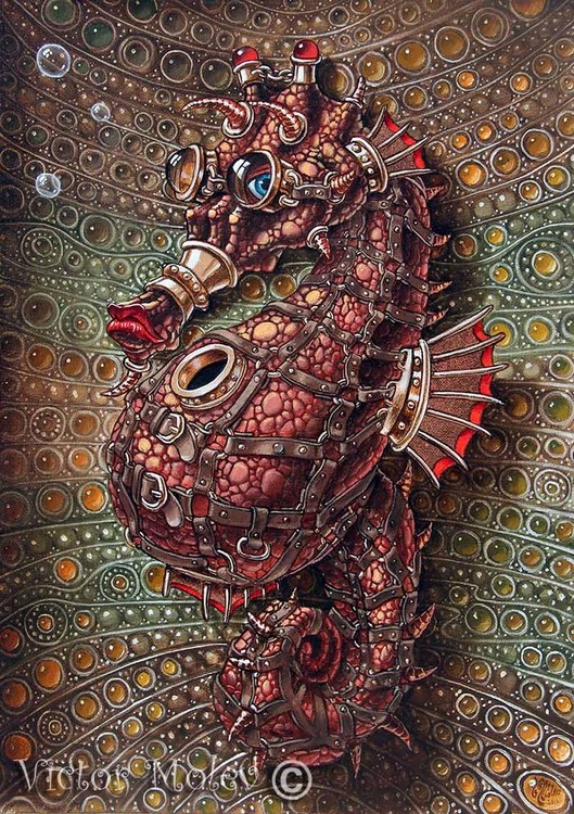 Seahorse in steampunk