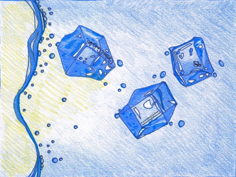 Ice Cubes In The Ocean