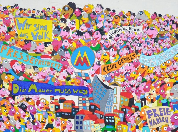 Colorful building painting in Leipzig (I)