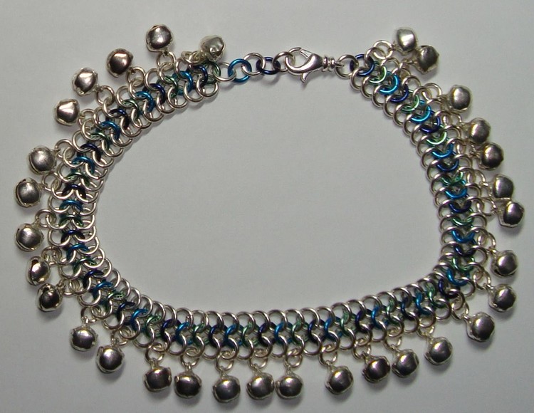 European 4-in-1 chain maille anklet 10 5 8 in x 1 7 8 in