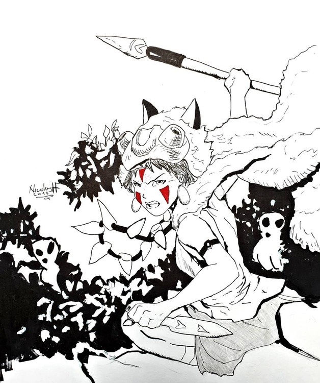 Princess Mononoke used as reference jimlee drawing