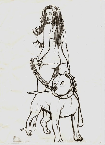 chav girl and dog