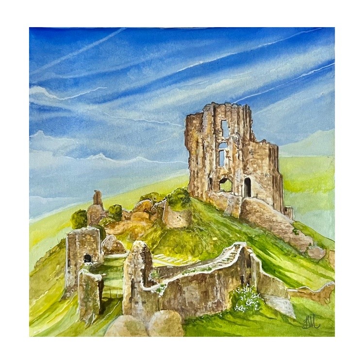 View of Corfe Castle 