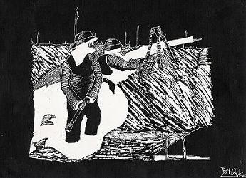 WWII scratchboard