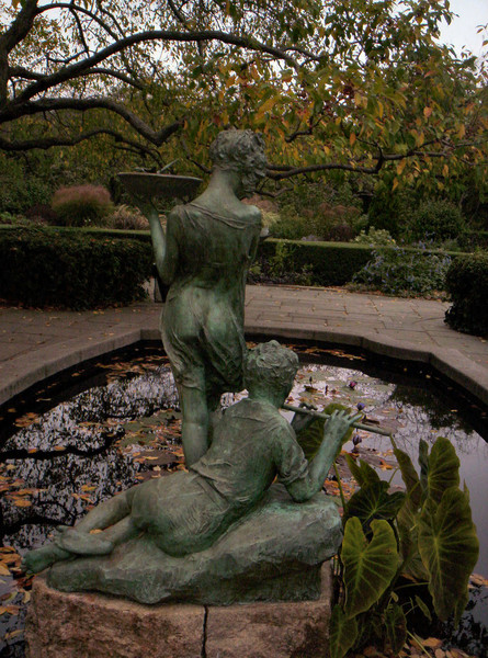 Boy and Flute - Central Park Conservancy Garden