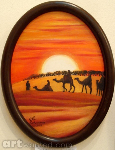 Sun Sat in Desert