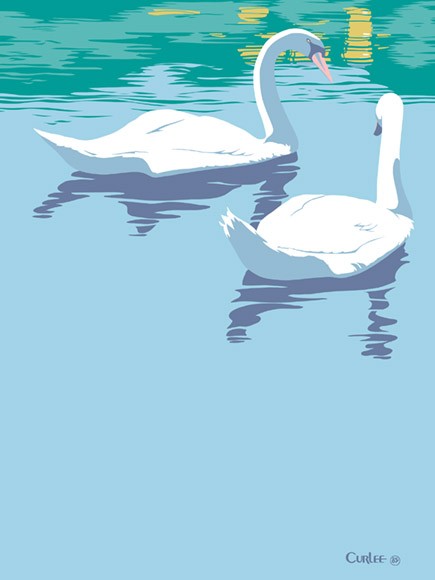 Two Swans Acrylic Painting