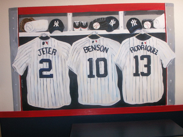 yankee jersey mural