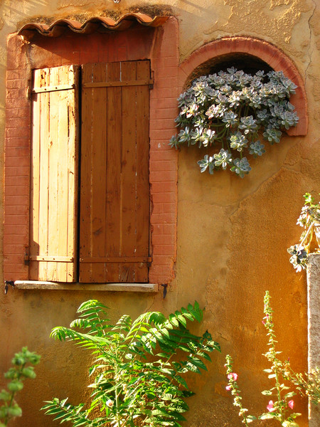 window shutter at sundown