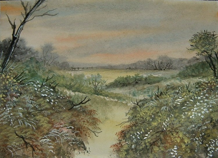 Welsh countryside watercolour