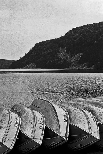 Boats along Devil's Lake