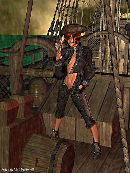 Pirate in the rain