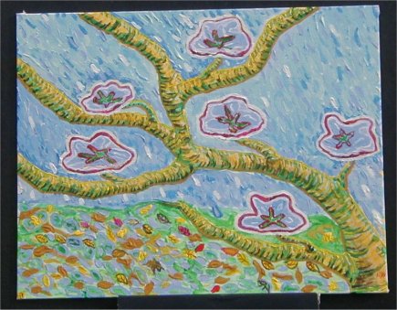 Spring Rain on Fall Leaves