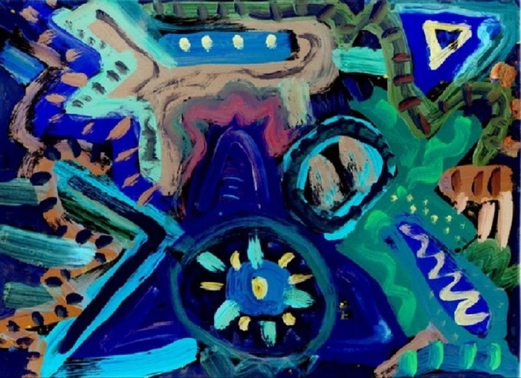 INDIAN PONY/(C).2003/Elton H0uck/acrylic/paper12x16