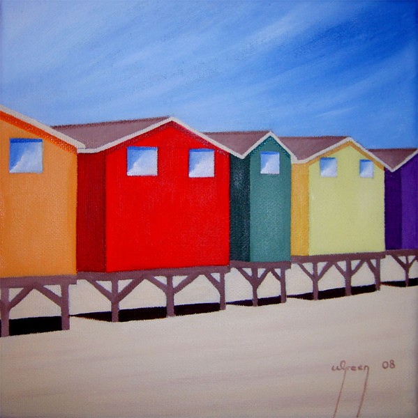 Beach Huts at Noon