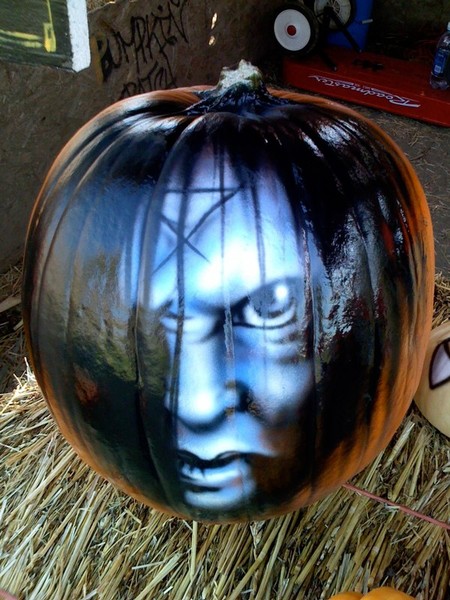Samara, the ring, airbrushed pumpkin
