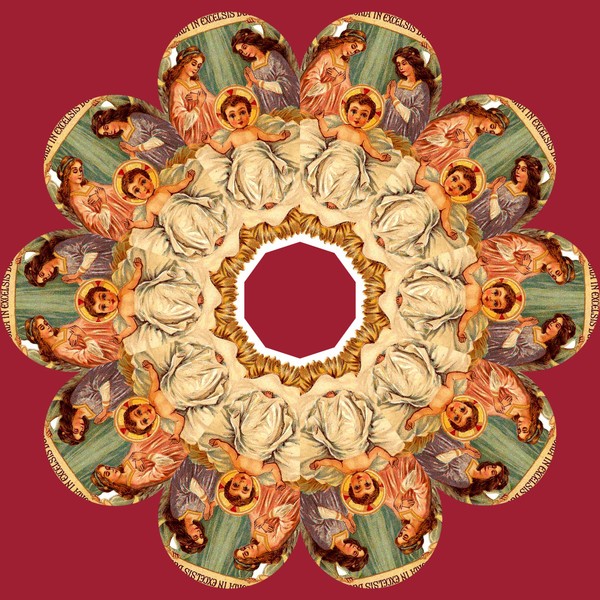 KALEIDOSCOPE OF ANGELS & JESUS IN MANGER