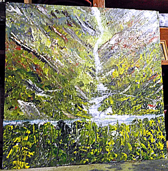 waterfall  on hill