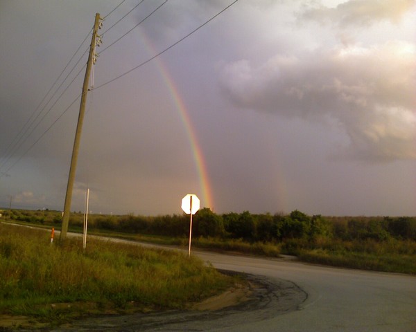 rainbow before the storm