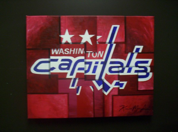 Washington Capitals Abstract Painting