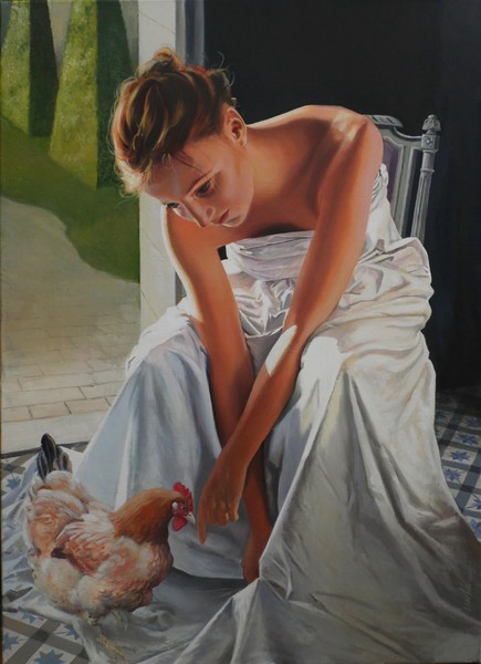 La jeune fille à la poule.